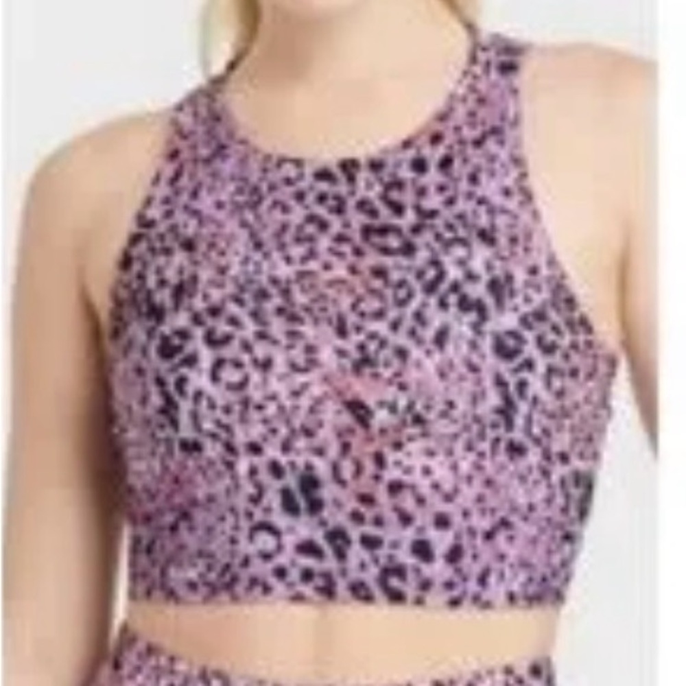 JoyLab Purple Leopard Print sport bra